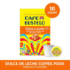 Café Bustelo Dulce de Leche Artificially Flavored, Single Serve Coffee Pods, 10 Count (Pack of 1)