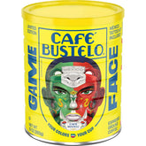 Café Bustelo Espresso Style Dark Roast Ground Coffee, Limited Edition Game Face Design, Tattoo Kit Included, 10 Oz. Can