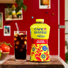 Café Bustelo Unsweetened Espresso Style Iced Coffee, Limited Edition Game Day Design, 40-Oz. Bottle