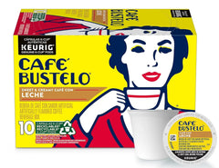 Café Bustelo Sweet & Creamy Café con Leche Coffee, 10 Keurig K-Cup Pods (Pack of 1)