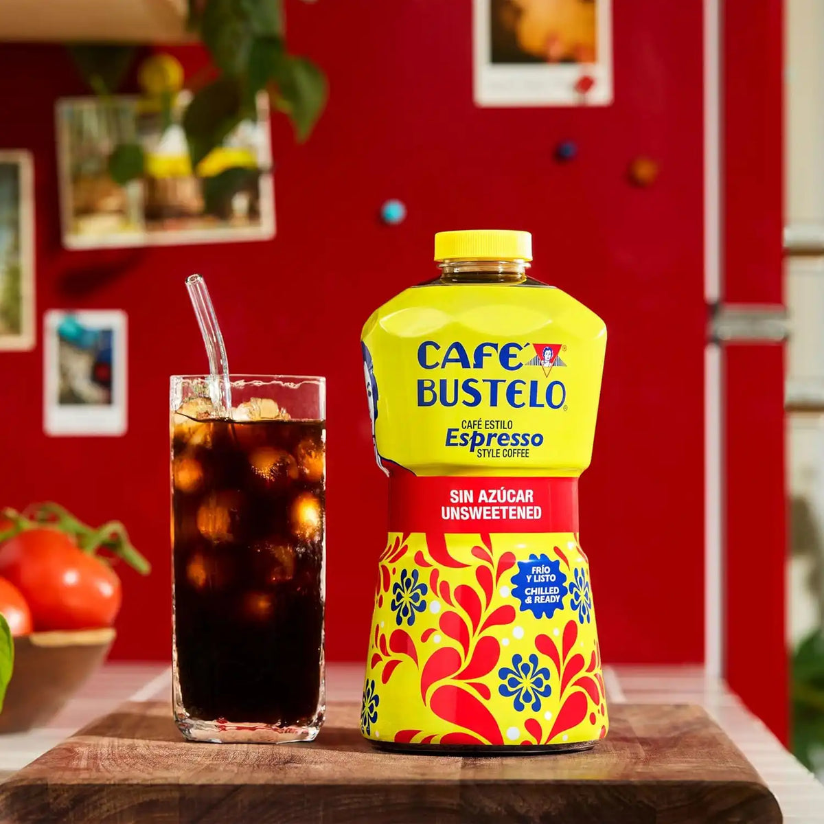 Café Bustelo Unsweetened Espresso Style Iced Coffee, Limited Edition Game Day Design, 40-Oz. Bottle