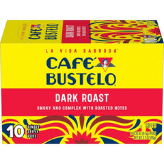 Café Bustelo Dark Roast, Single Serve Coffee Pods, 10 Count (Pack of 1)