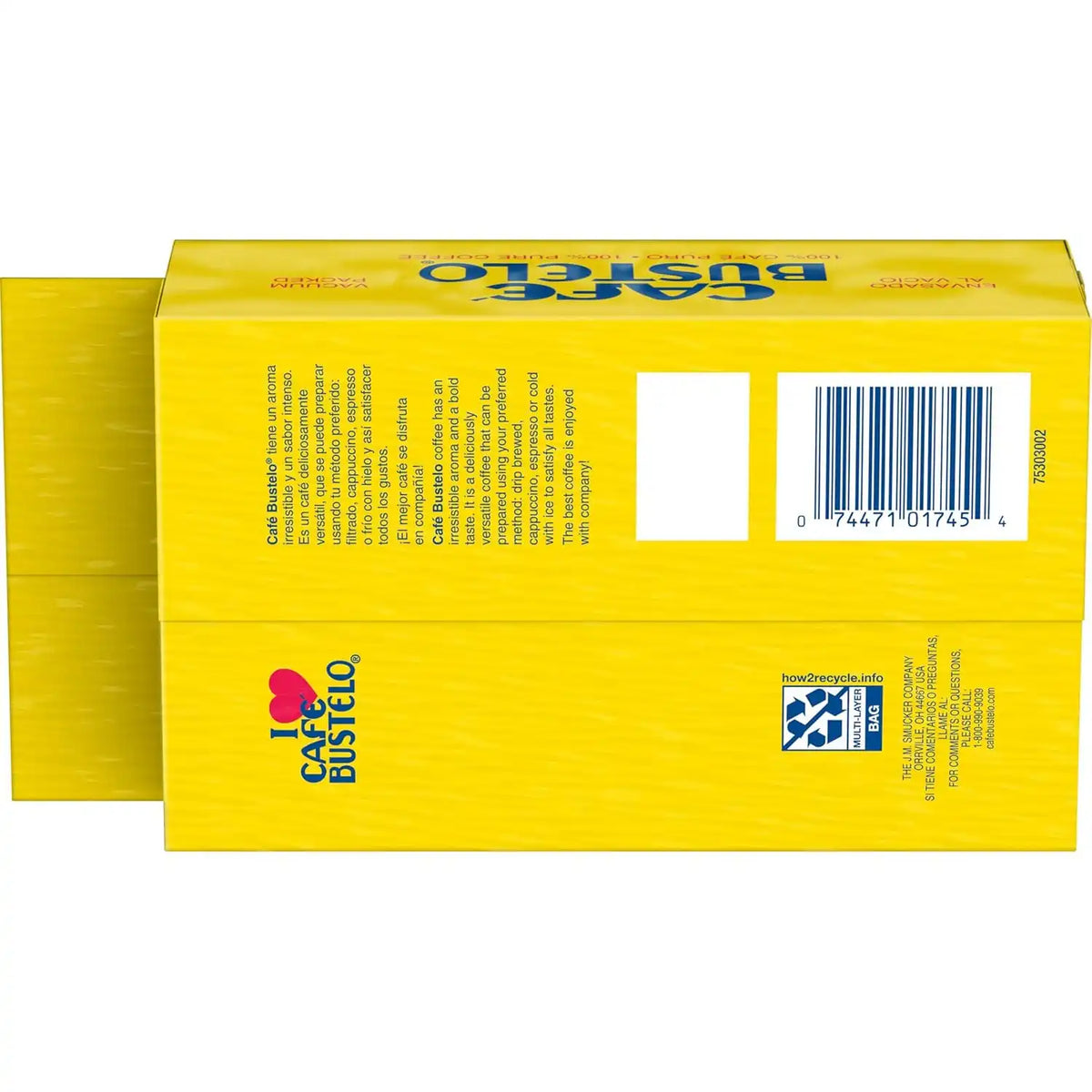 Café Bustelo Espresso Dark Roast Ground Coffee Brick, 16 Ounces (Pack of 1)